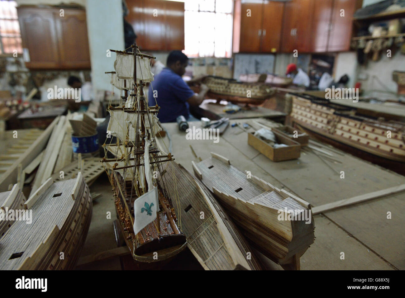 ship model factory, Floreal, Mauritius Stock Photo Alamy