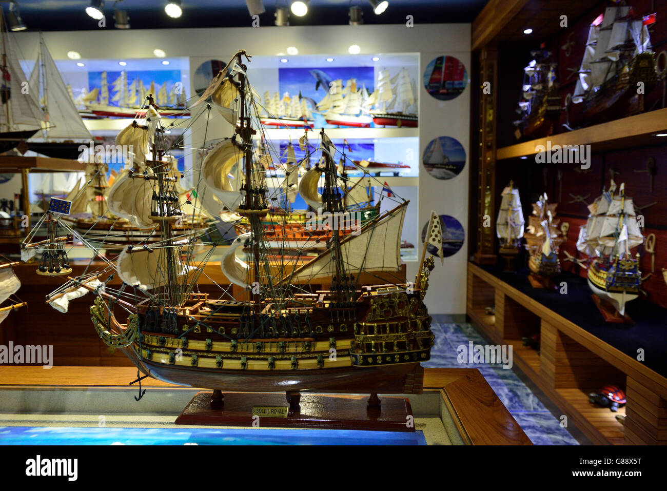 ship model factory, exhibition, Floreal, Mauritius Stock Photo Alamy