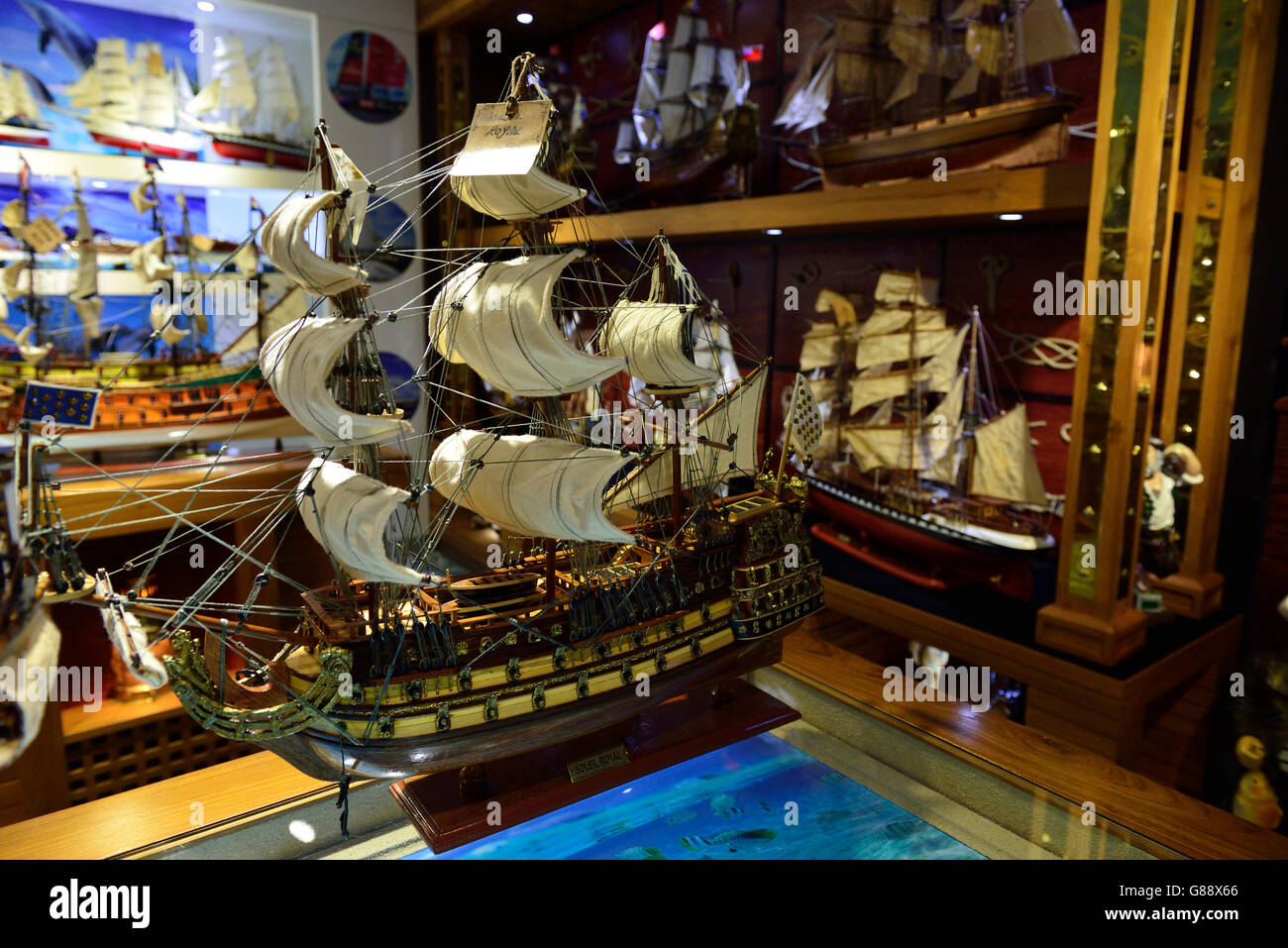 ship model factory, exhibition, Floreal, Mauritius Stock Photo Alamy