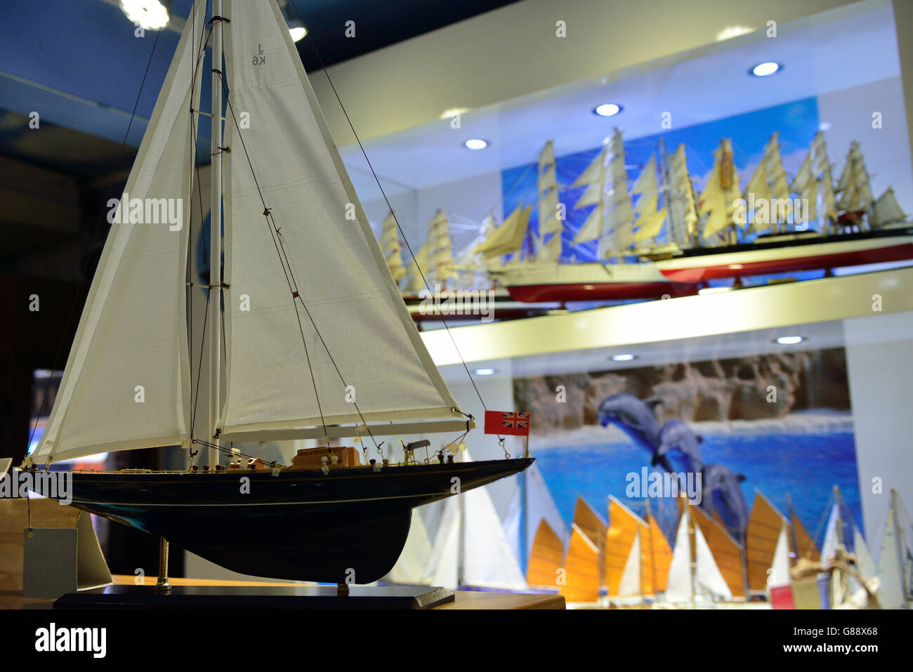 ship model factory, exhibition, Floreal, Mauritius Stock Photo Alamy