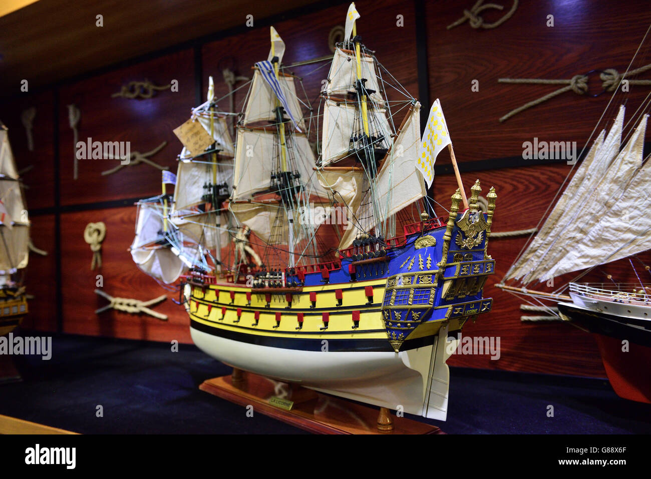 ship model factory, exhibition, Floreal, Mauritius Stock Photo Alamy