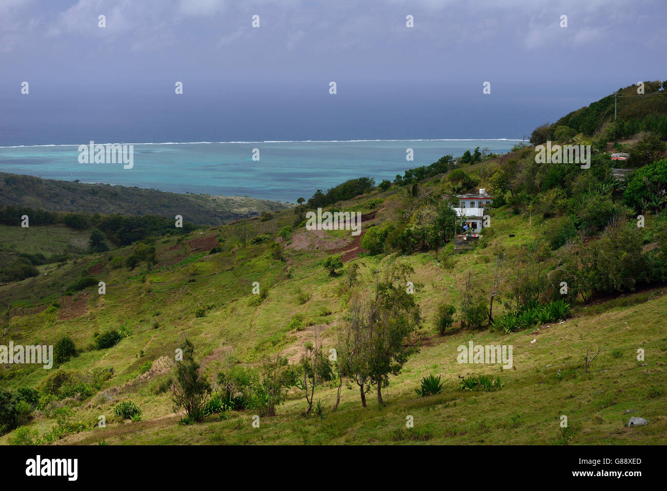 View to Bay at Port du Sud-Est,, Rodrigues Stock Photo