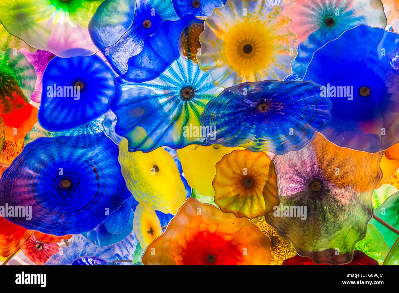 The Hand Blown Glass Flower Ceiling at the Bellagio Hotel in Las Vegas