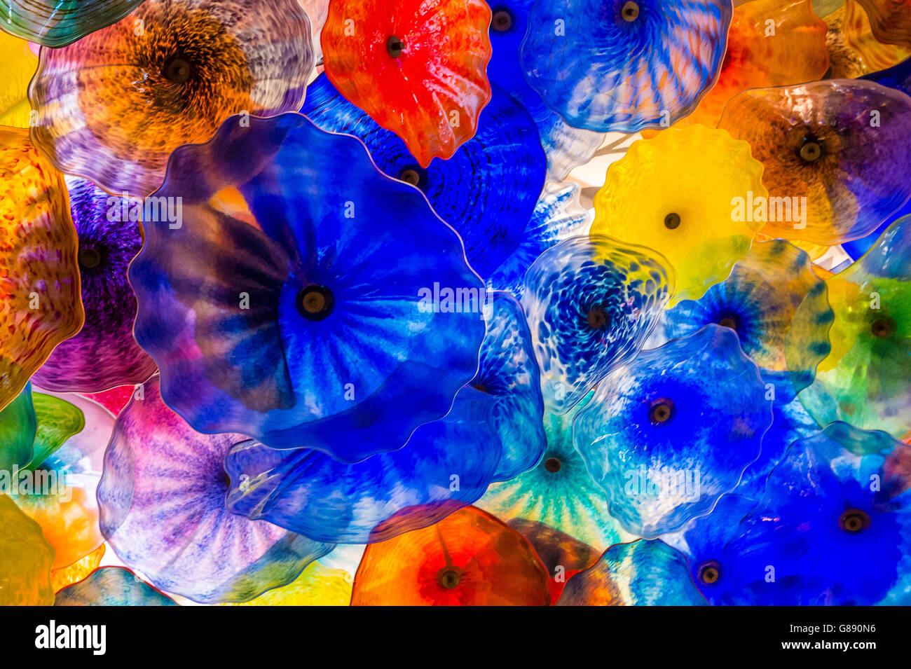 The Hand Blown Glass Flower Ceiling At The Bellagio Hotel In