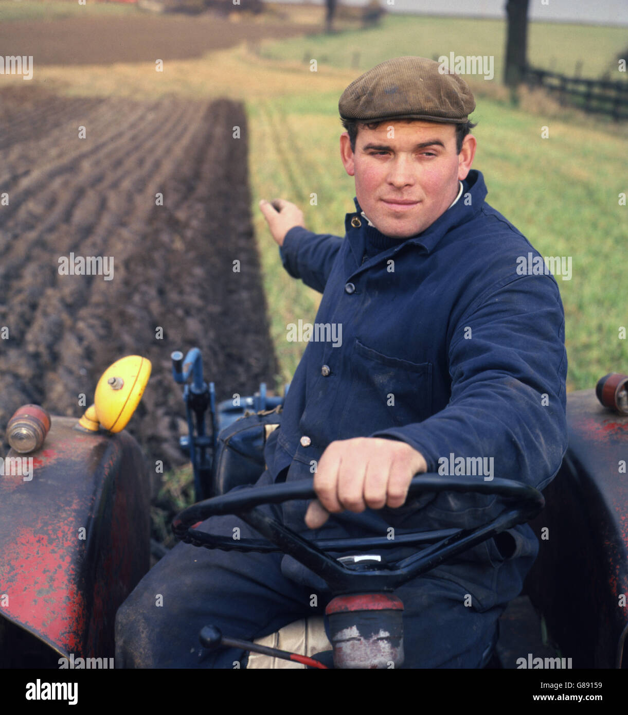 British Ploughing Champion to compete in Rhodesia (Zimbabwe) for the World Ploughing Championship is Yorkshire farmer Kenneth Chappell (32) who farms 42 acres of arable land near Doncaster. Stock Photo