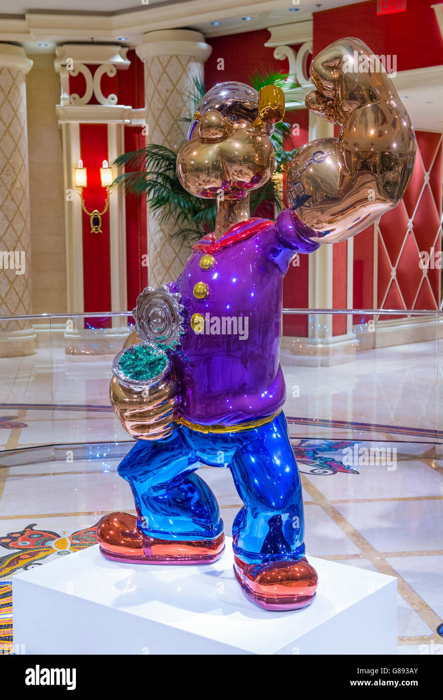The Jeff Koons Popeye Sculpture display at the Wynn Hotel in Las Vegas  Stock Photo - Alamy