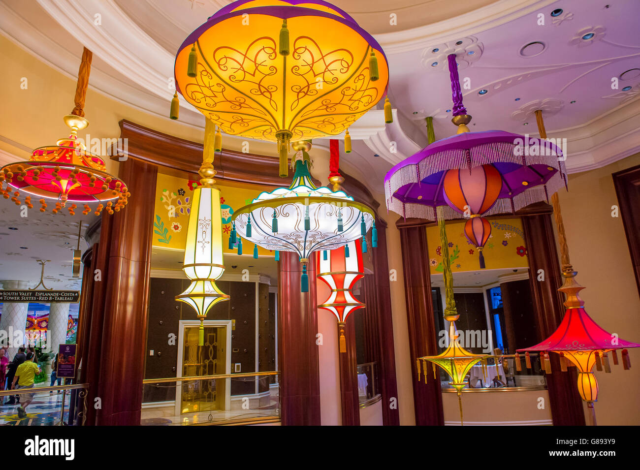 The interior of Wynn Hotel and casino in Las Vegas Stock Photo