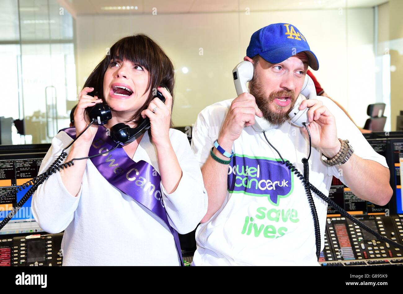 Charlotte Riley and Tom Hardy take part in the BGC Annual Global Charity Day at Canary Wharf in London. Stock Photo