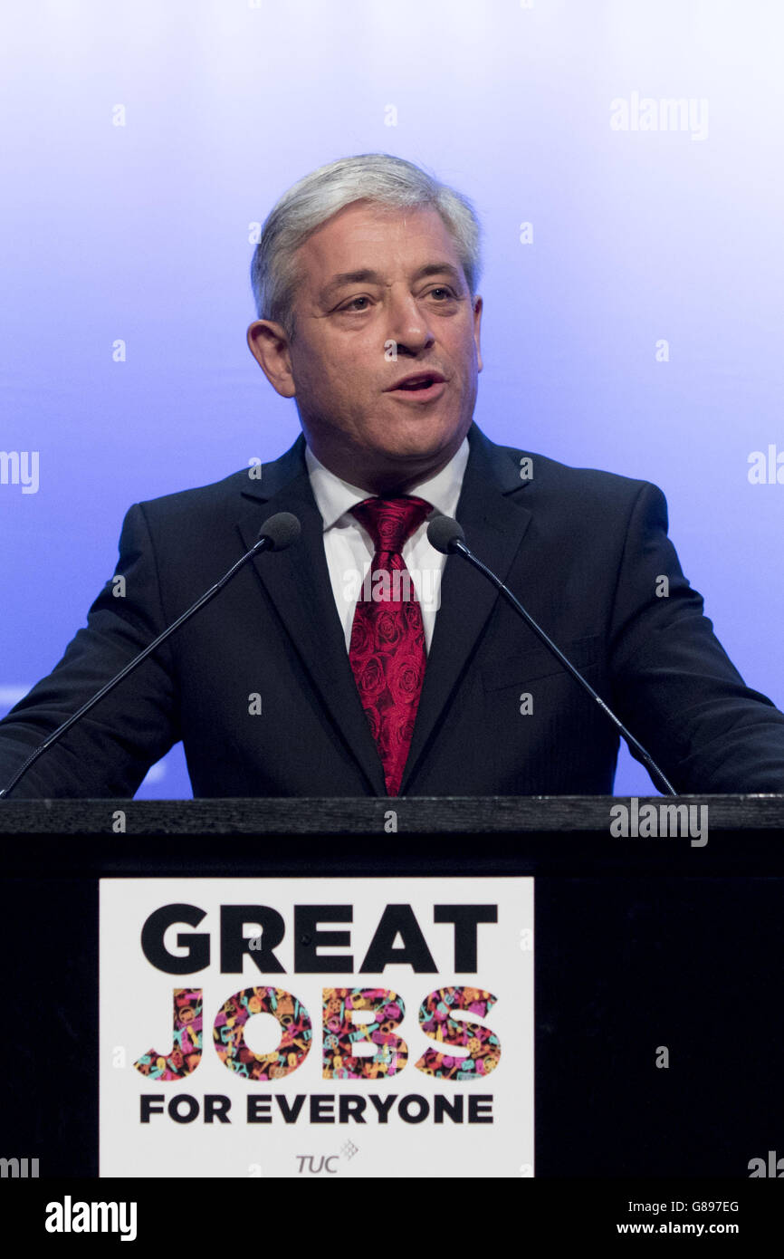 TUC Congress 2015. Speaker of the House of Commons John Bercow delivers
