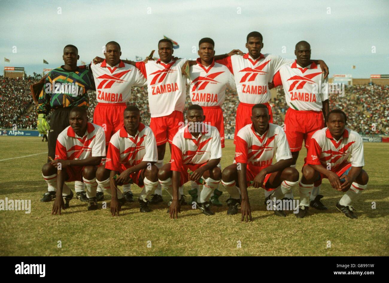 Soccer - World Cup Qualifier - South Africa v Zambia. Zambia team Stock Photo