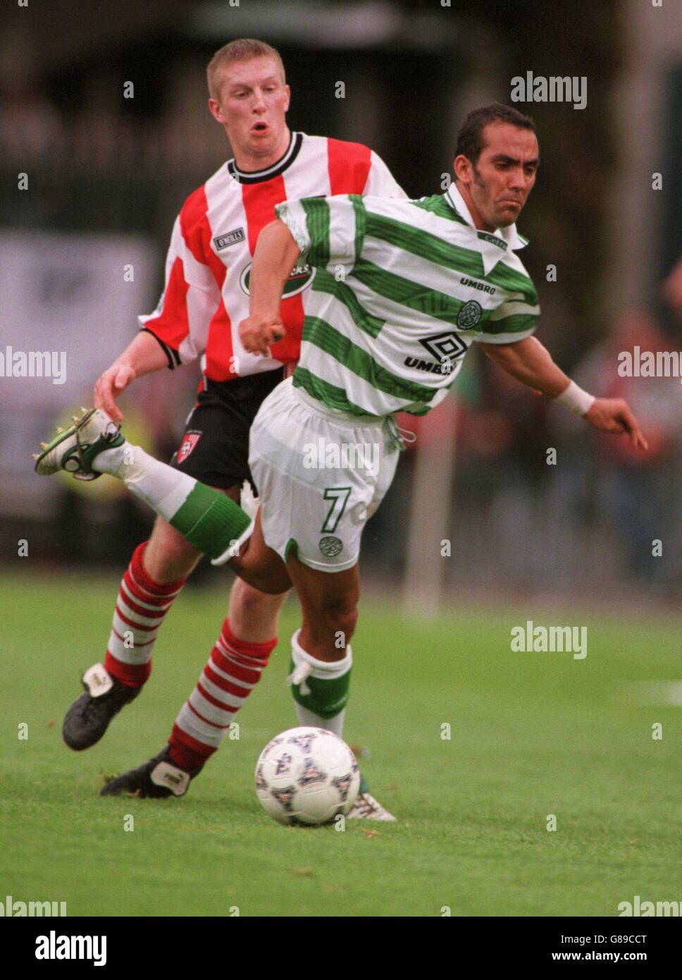 Soccer - Derry City v Celtic. Paolo Di Canio, Celtic Stock Photo