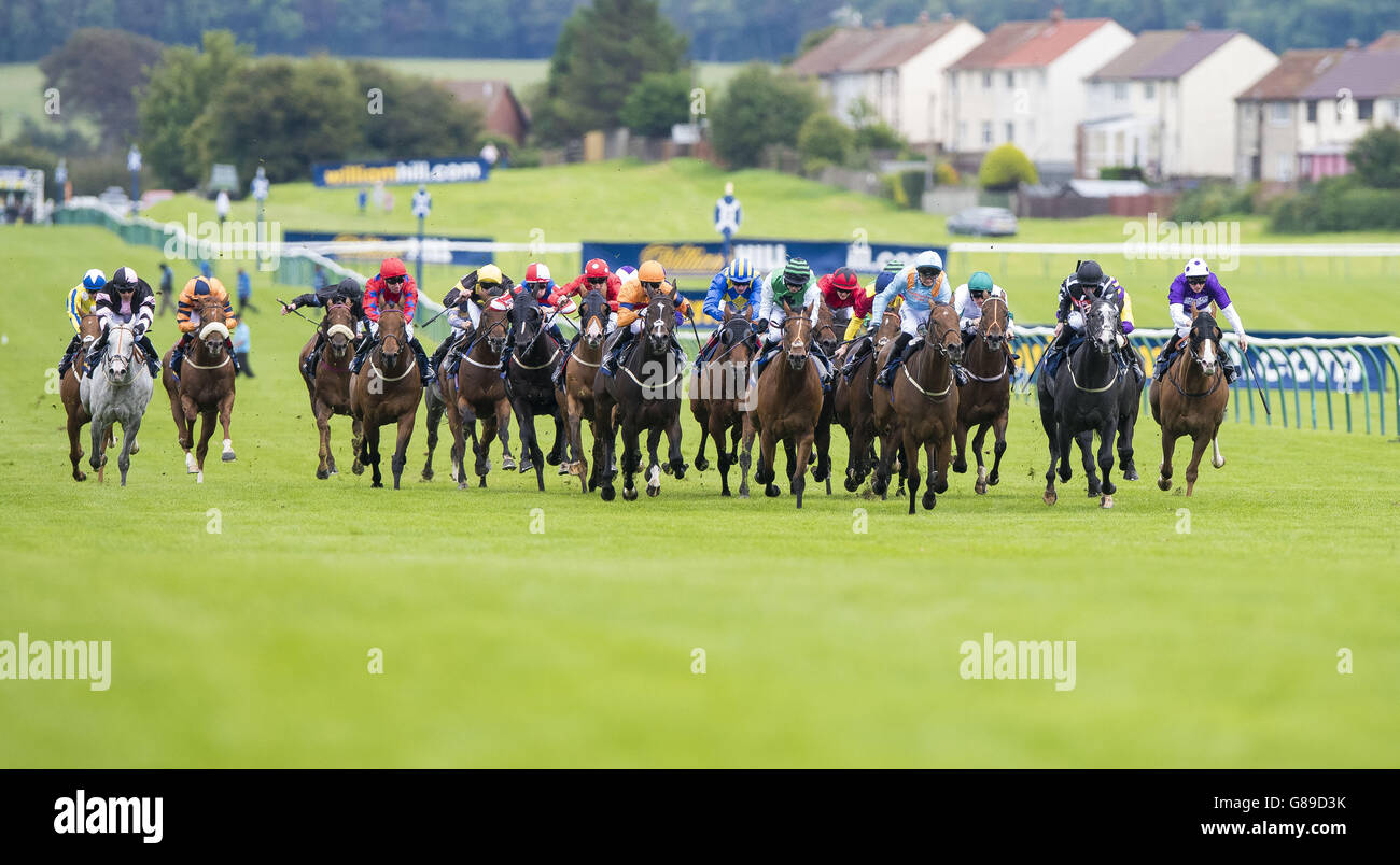 Jack Garritty on Tatlisu (light blue and orange silks) wins the William ...