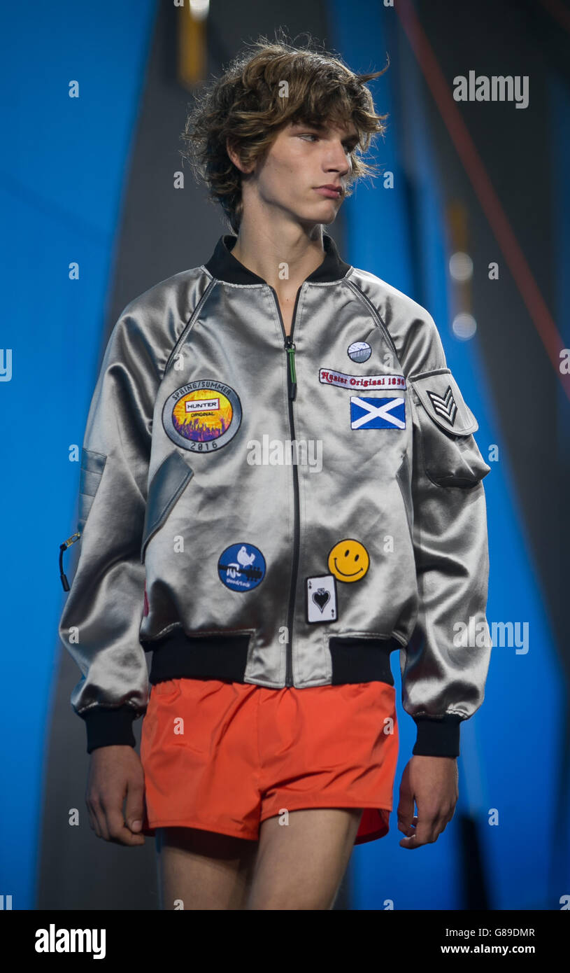 A model on the catwalk during the Hunter Original show Spring/Summer ...