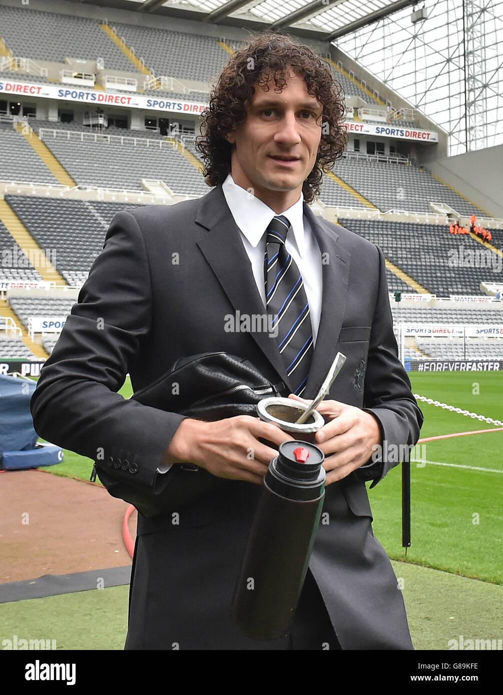 Newcastle United's Fabricio Coloccini arriving before the Barclays Premier League match at St James' Park, Newcastle. Stock Photo