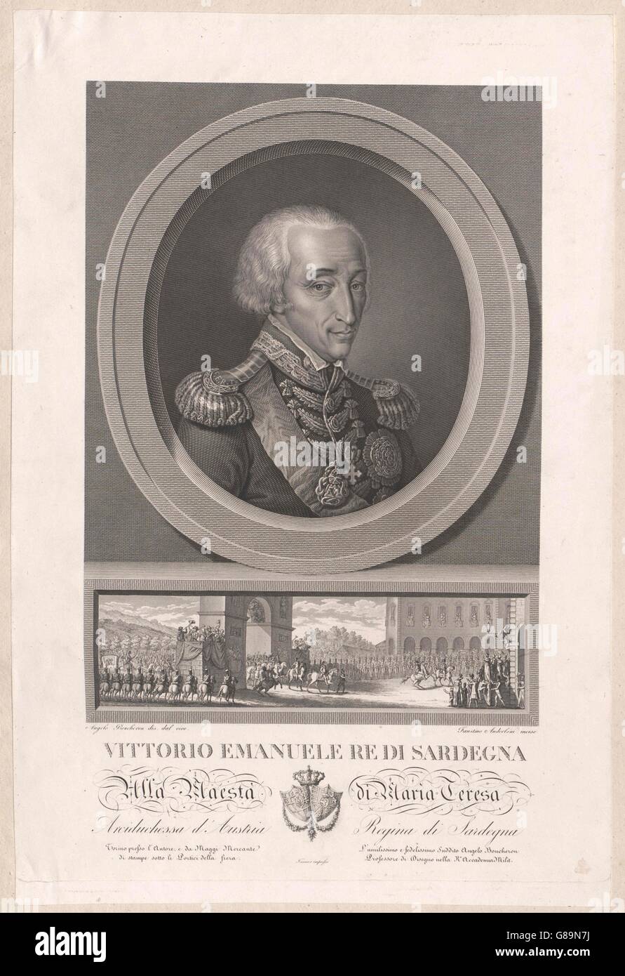 Viktor Emanuel I., König von Sardinien Stock Photo
