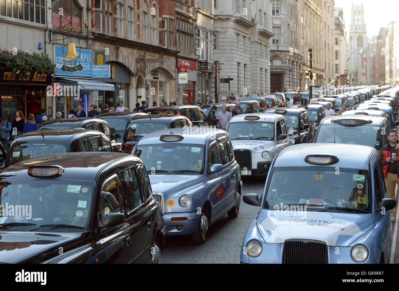 Taxi drivers protest Stock Photo