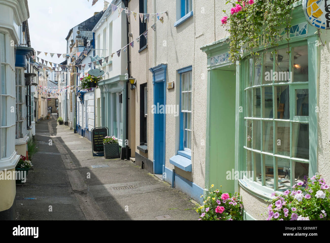 Appledore, a seaside village in North Devon England UK shops and cafes Stock Photo