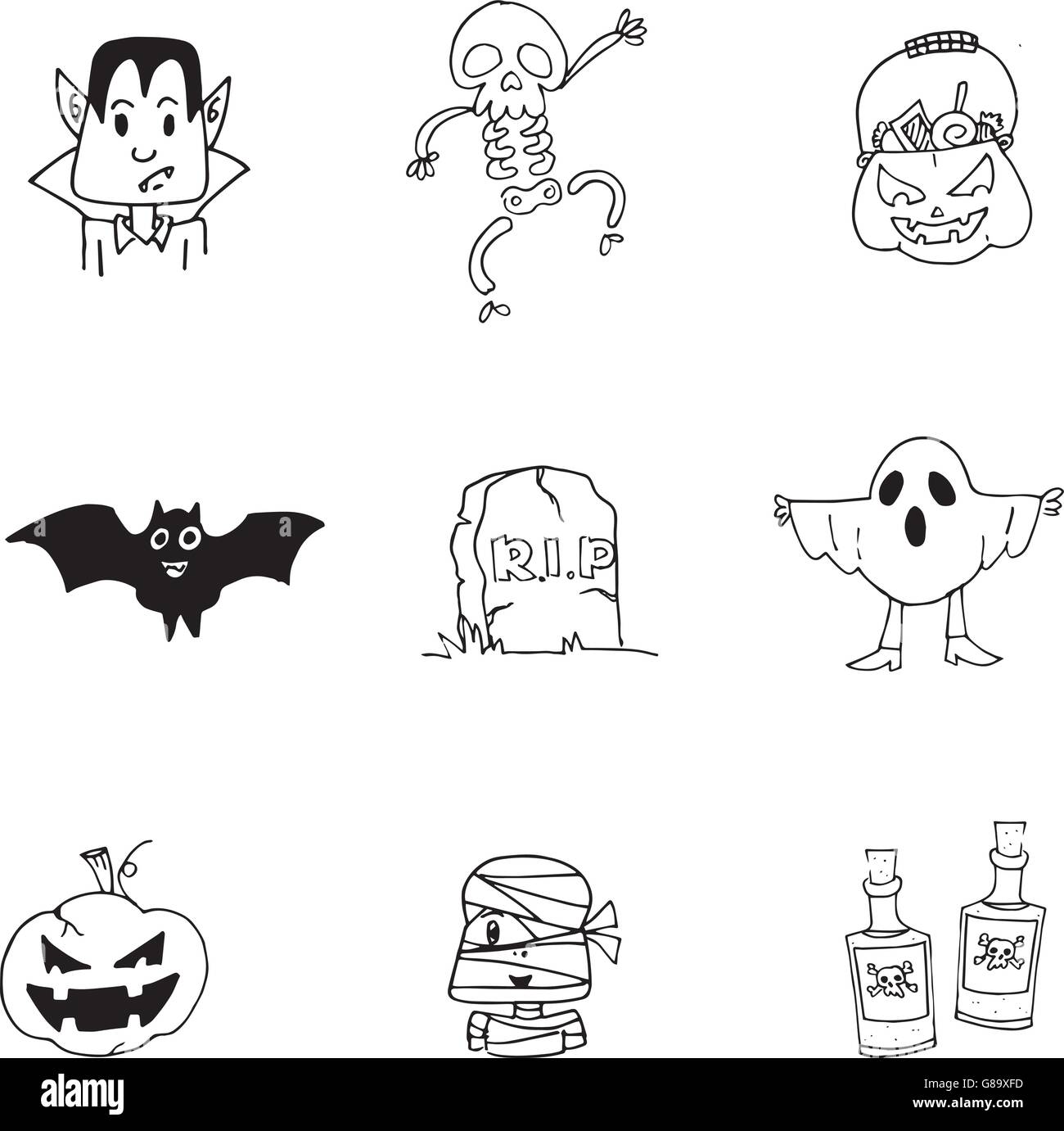 Flat halloween zombie castle Stock Vector Images - Alamy