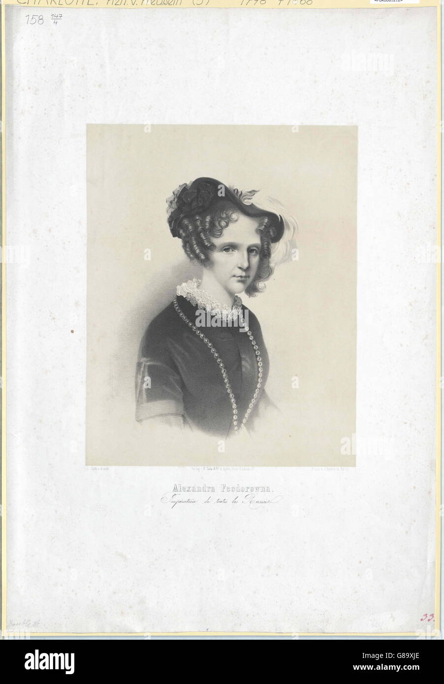 Charlotte, Prinzessin von Preussen Stock Photo