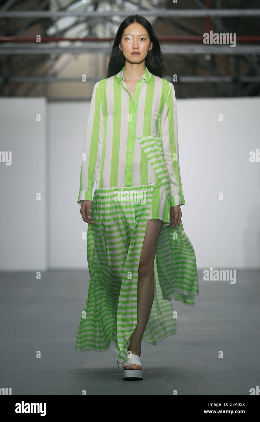 Models on the catwalk during the J JS Lee Spring/Summer 2016 London ...