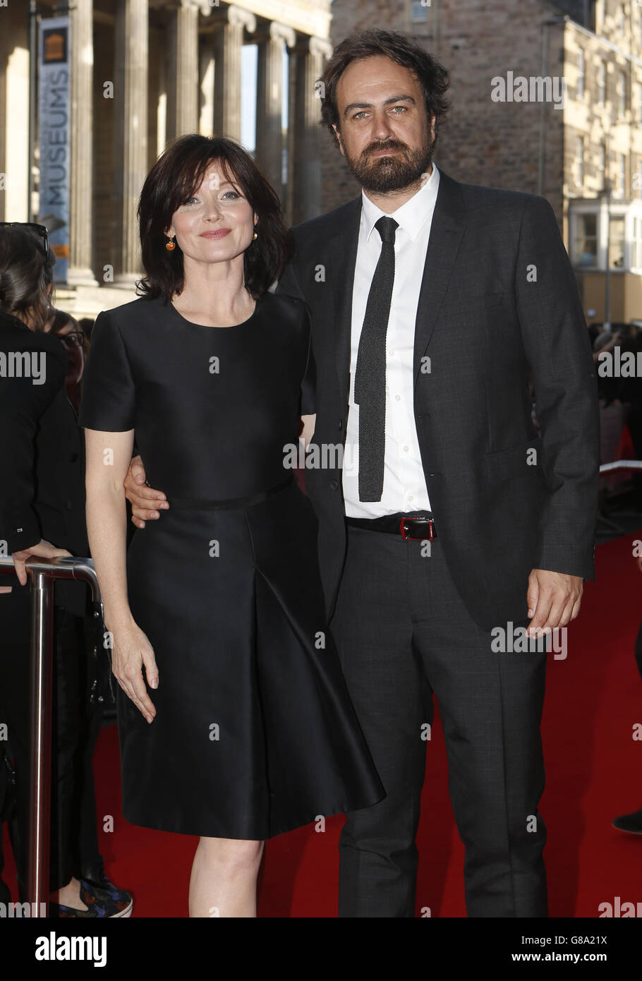 Director Justin Kurzel and his wife Essie Davis attending the UK premiere of Macbeth at the Festival Theatre in Edinburgh, Scotland. Stock Photo