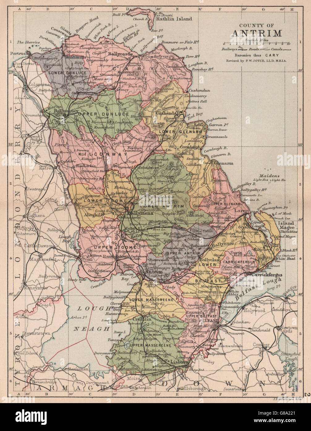 County antrim map hires stock photography and images Alamy