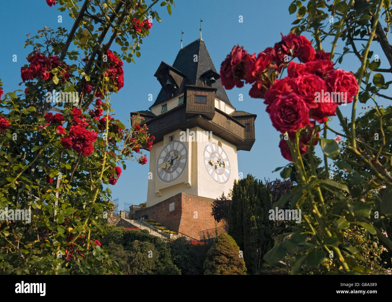 Clock tower, Grazer Schlossberg Hill, UNESCO World Heritage Site, Graz