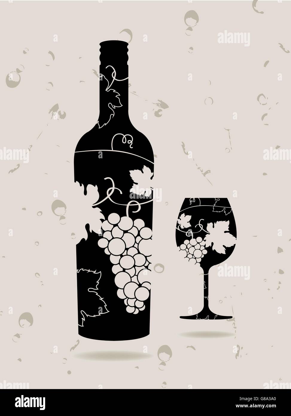 Bottle wine glass grapes Stock Vector Image & Art - Alamy