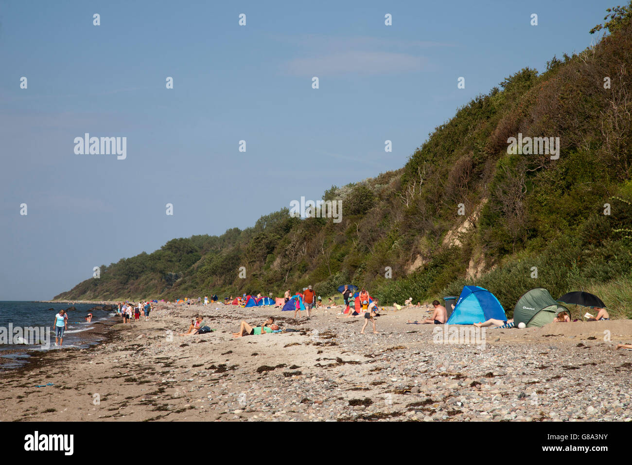 Beach and cliff, Baltic resort Rerik, Bay of Mecklenburg, Baltic Sea, Mecklenburg-Western Pomerania Stock Photo