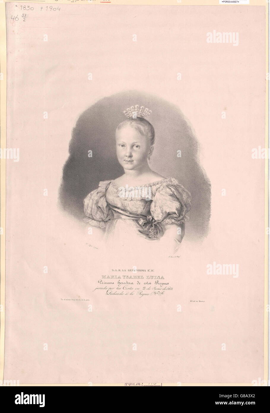 Isabella II., Königin von Spanien Stock Photo