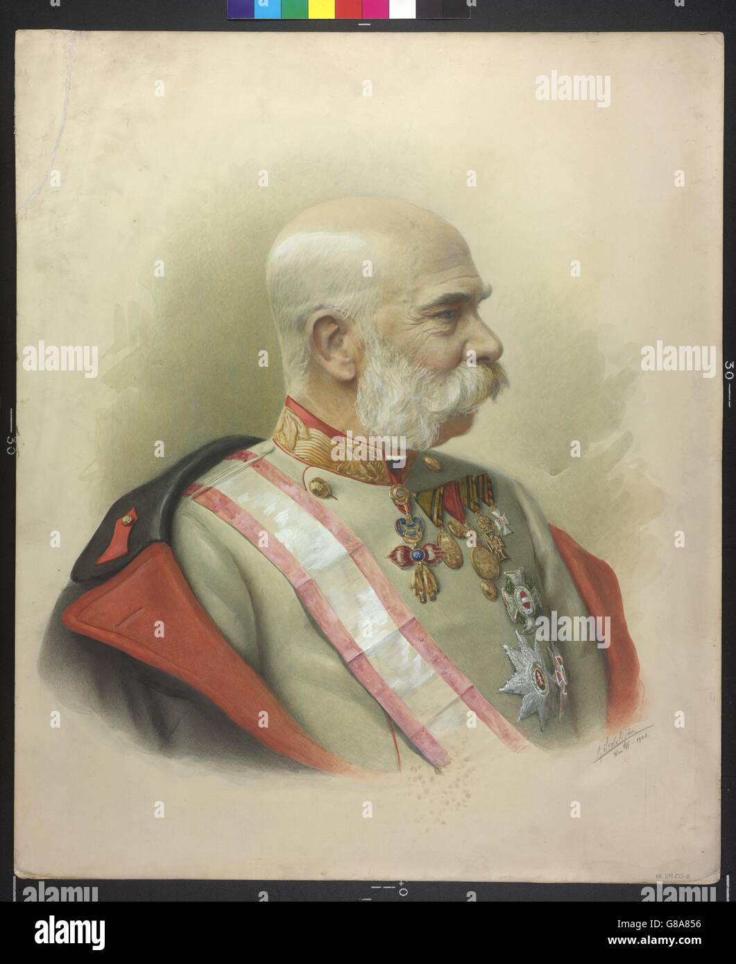 Franz Joseph I., Kaiser von Österreich in späten Jahren Stock Photo