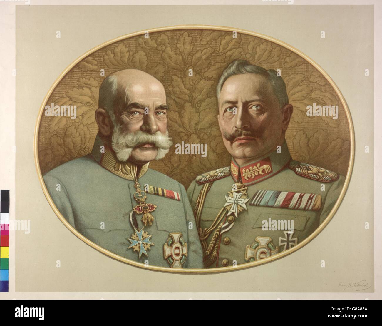 Franz Joseph I., Kaiser von Österreich und Wilhelm II., Deutscher Kaiser Stock Photo