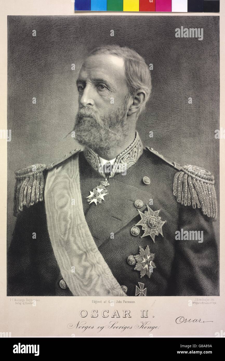 Oskar II., König von Schweden Stock Photo