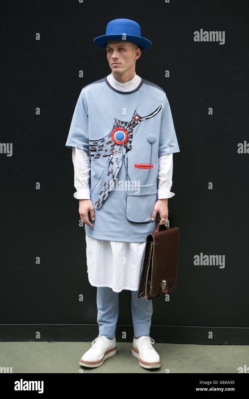 Jesse Stokkel From London Outside The Brewer Street Car Park Venue During The Spring Summer 16 London Fashion Week In London Stock Photo Alamy