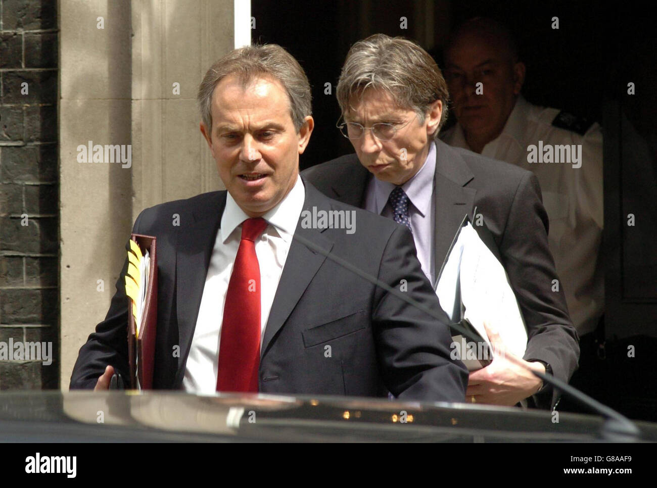 Tony Blair leaves, and heads to the House of Commons to attend Prime