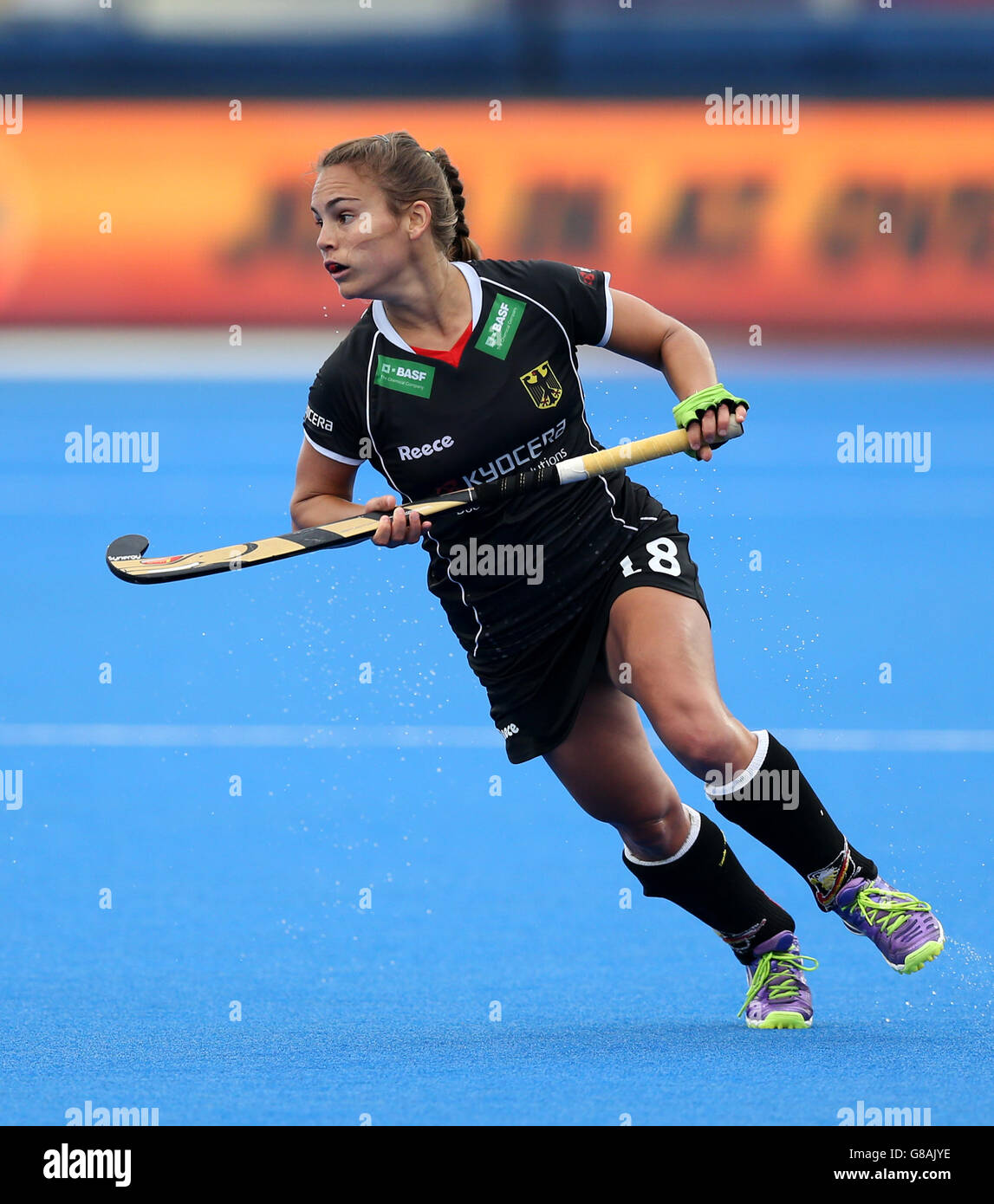 Germany's Lisa Altenburg during the Bronze Medal match at the Lee Valley Hockey and Tennis Centre, London. PRESS ASSOCIATION Photo. Picture date: Sunday August 30, 2015. Photo credit should read: Simon Cooper/PA Wire Stock Photo