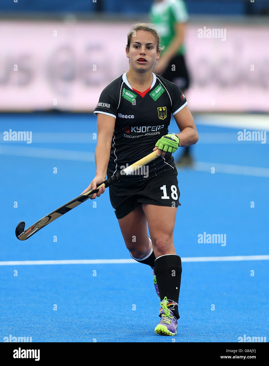 Germany's Lisa Altenburg during the Bronze Medal match at the Lee Valley Hockey and Tennis Centre, London. PRESS ASSOCIATION Photo. Picture date: Sunday August 30, 2015. Photo credit should read: Simon Cooper/PA Wire Stock Photo