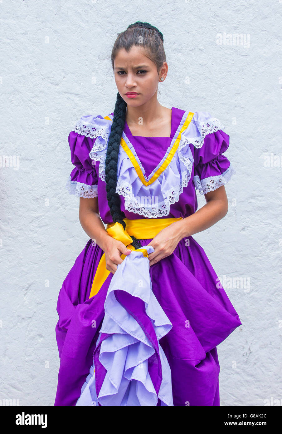 Salvadoran dancer perform during the Flower & Palm Festival in