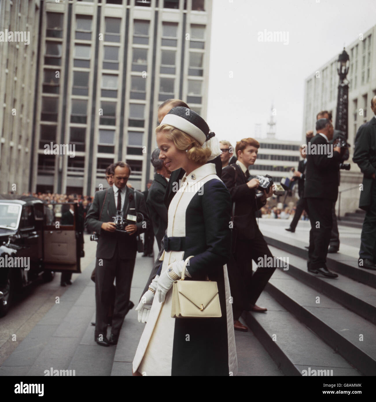 The Duchess of Kent leaving St. Paul's Cathedral after the 150th Anniversary of the Order of St. Michael and St. George. Stock Photo