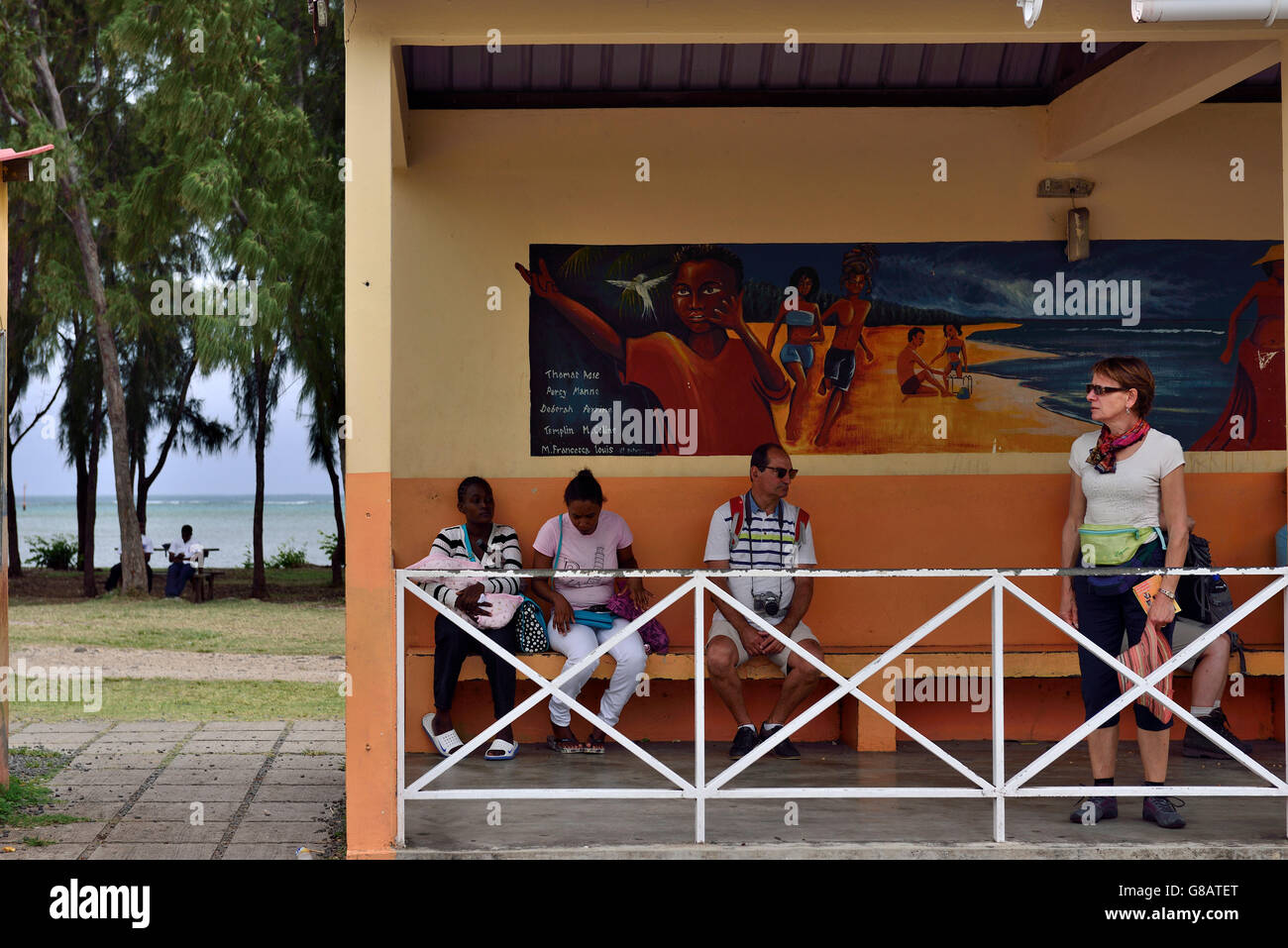 Scout Port Mathurin Bus station, Port Mathurin, Rodrigues Stock Photo - Alamy