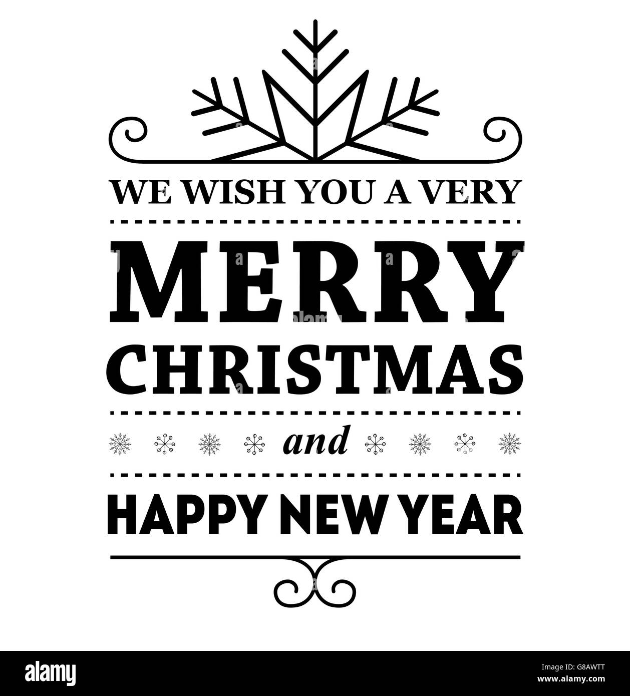 Vector illustration Merry Christmas and Happy new year message Stock