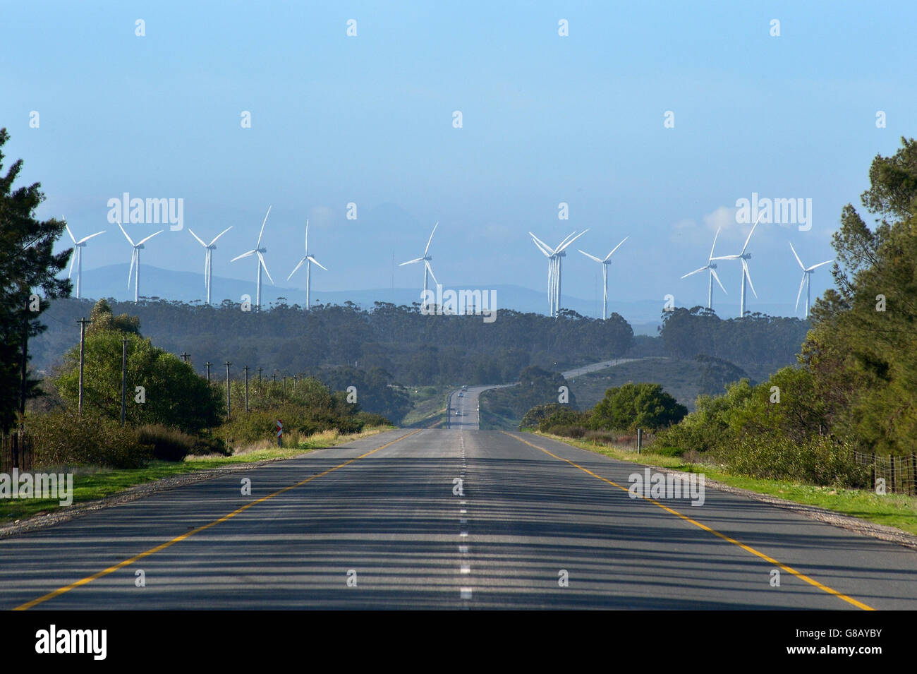 66MW windfarm, near R45, Hopefield, Saldana, Western Cape, South Africa Stock Photo