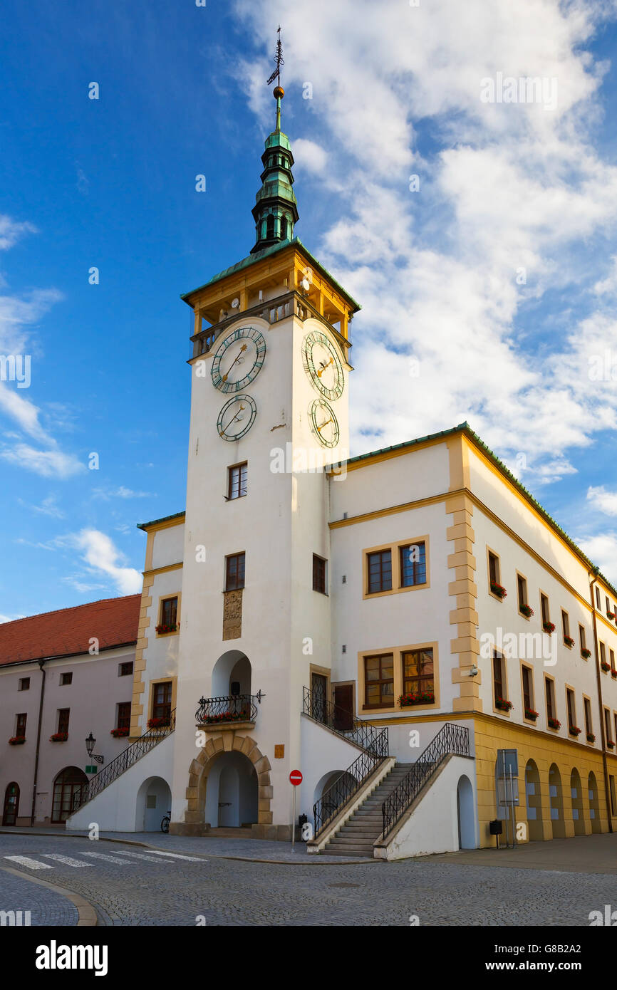 Town hall in the main square of Kromeriz city in Moravia, Czech