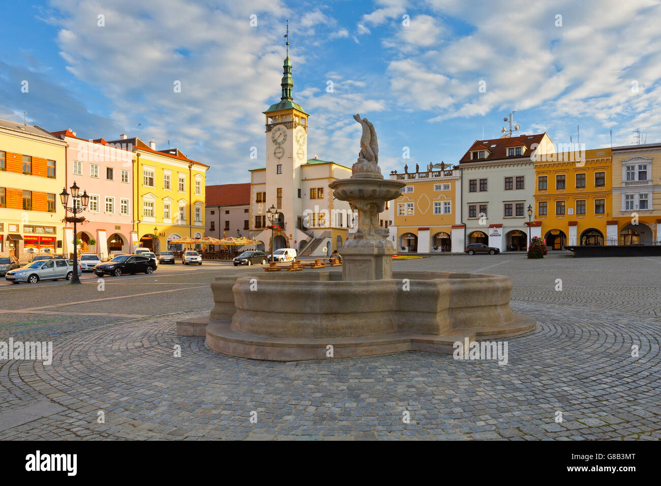 Town hall in the main square of Kromeriz city in Moravia, Czech