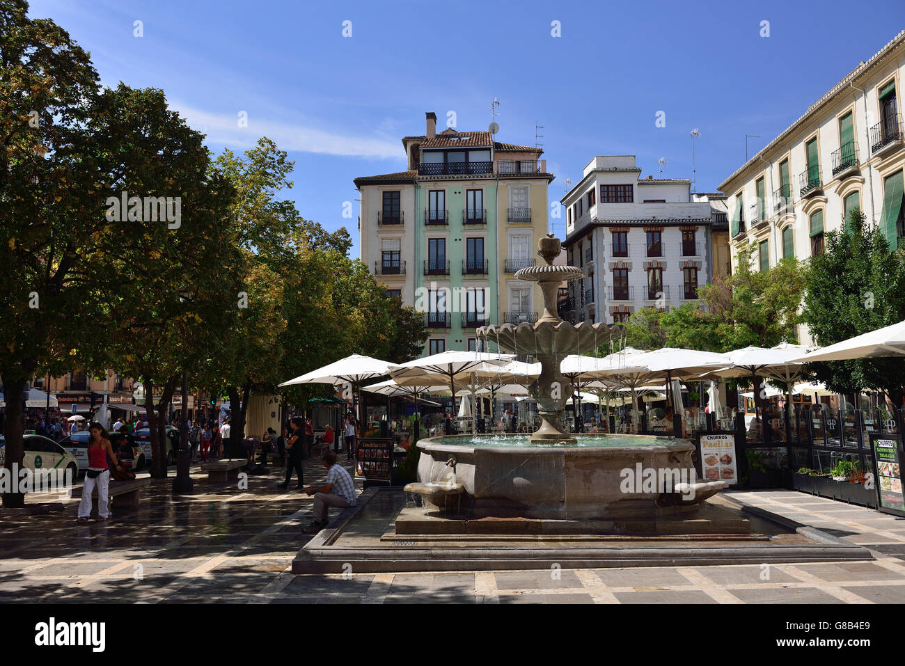 fountain, Plaza Nueva, Granada, Andalusia, Spain Stock Photo - Alamy