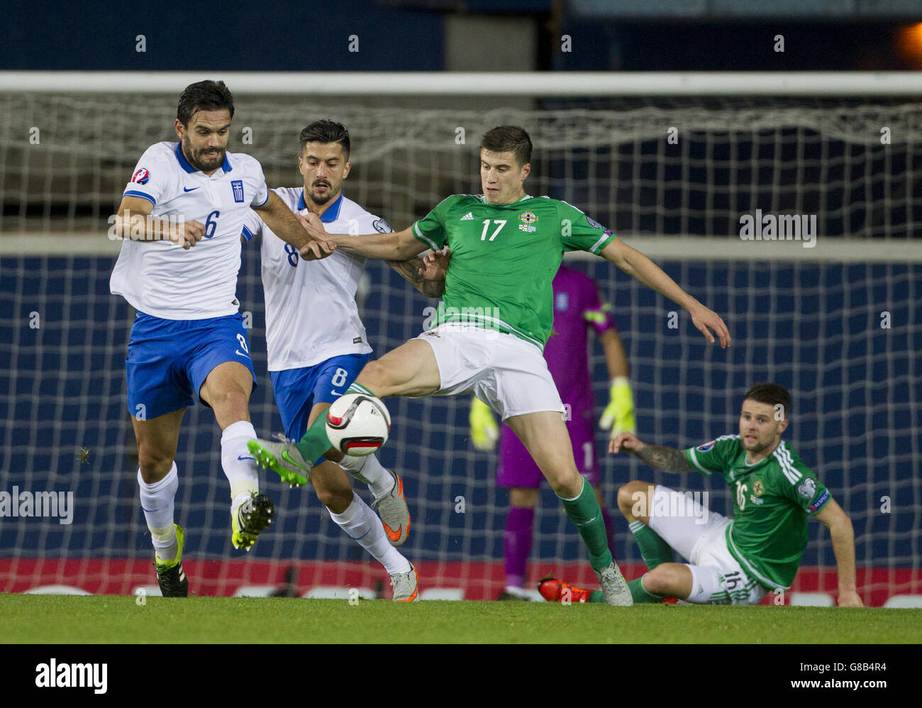 Soccer - UEFA European Championship Qualifying - Group F - Northern Ireland v Greece - Windsor Park Stock Photo