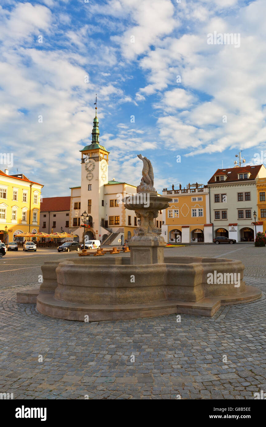 Town hall in the main square of Kromeriz city in Moravia, Czech