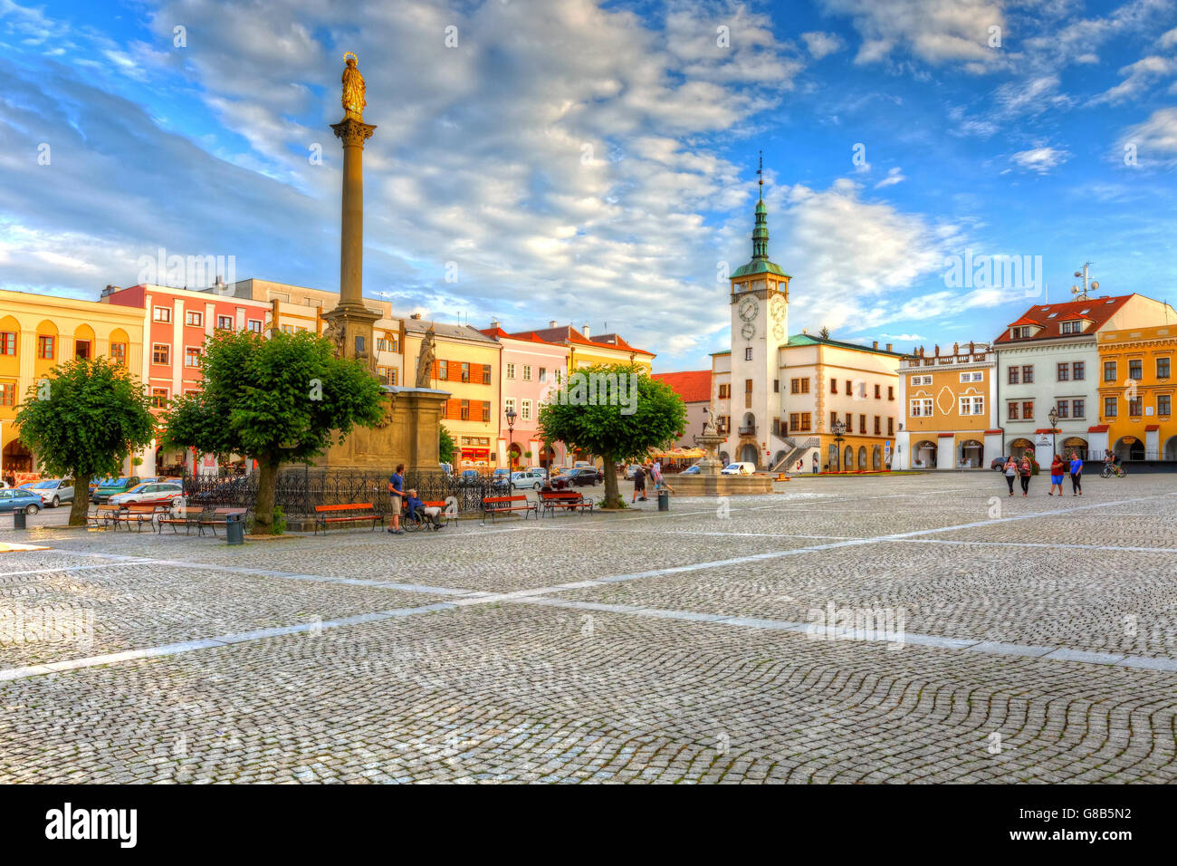 Town hall in the main square of Kromeriz city in Moravia, Czech