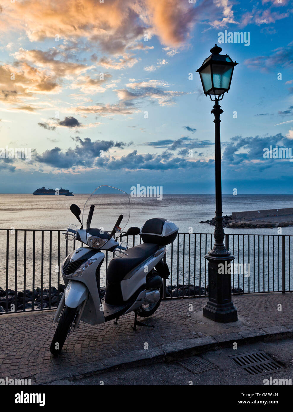 Motorcycle, Bay of Naples, Sorrento, Italy Stock Photo Alamy