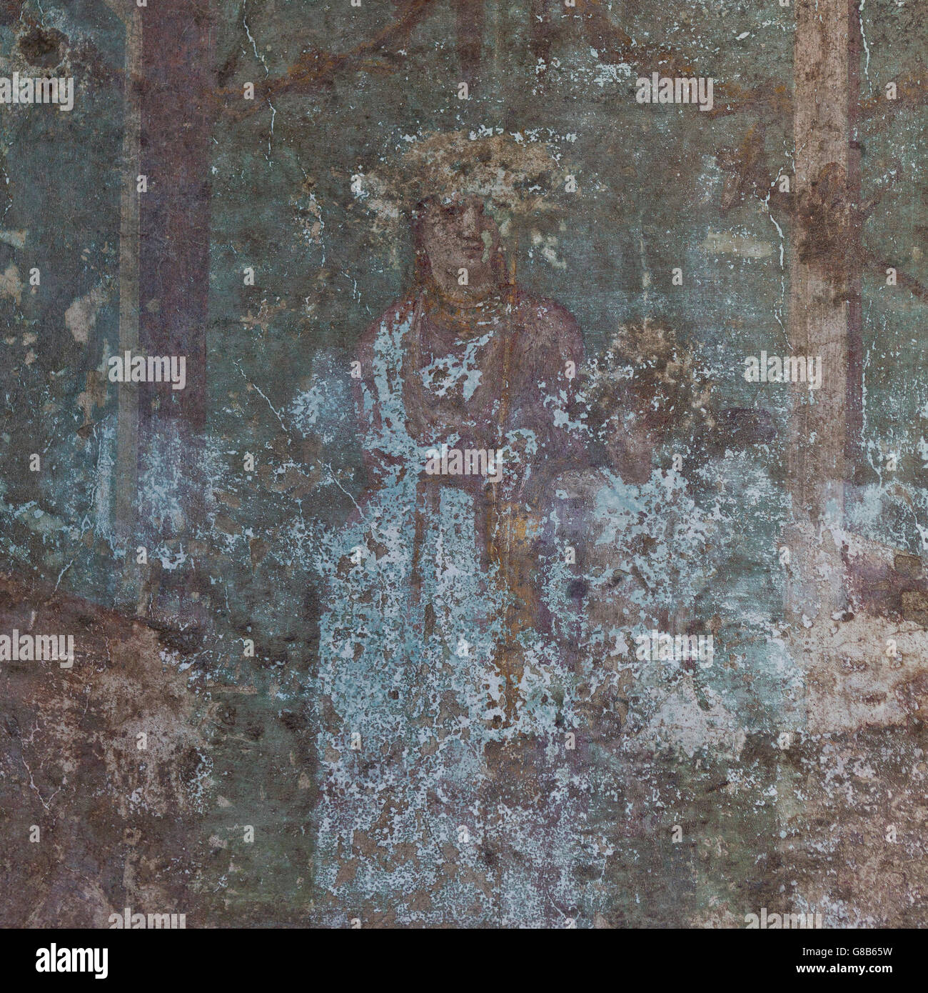 Frescoe from ruins of Pompeii, Italy Stock Photo